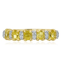 Authenticity Guarantee 
5 Stone 1.40CT Cushion Natural Fancy Yellow Diamond W... - £2,063.13 GBP