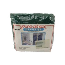 Vintage Sears Young at Heart Draperies Thoughcord Woven EVERGREEN 50&quot; x ... - $53.29