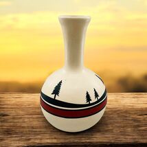 Vtg Native American TESA by Maack Co Hand Painted Pottery Vase Trees 7" ... - $19.87