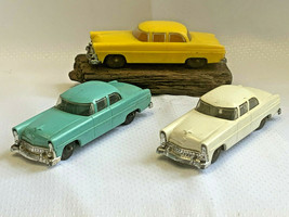 The Lionel Corporation New York USA Vtg Plastic Toy Car Lot White Yellow Blue - £79.89 GBP