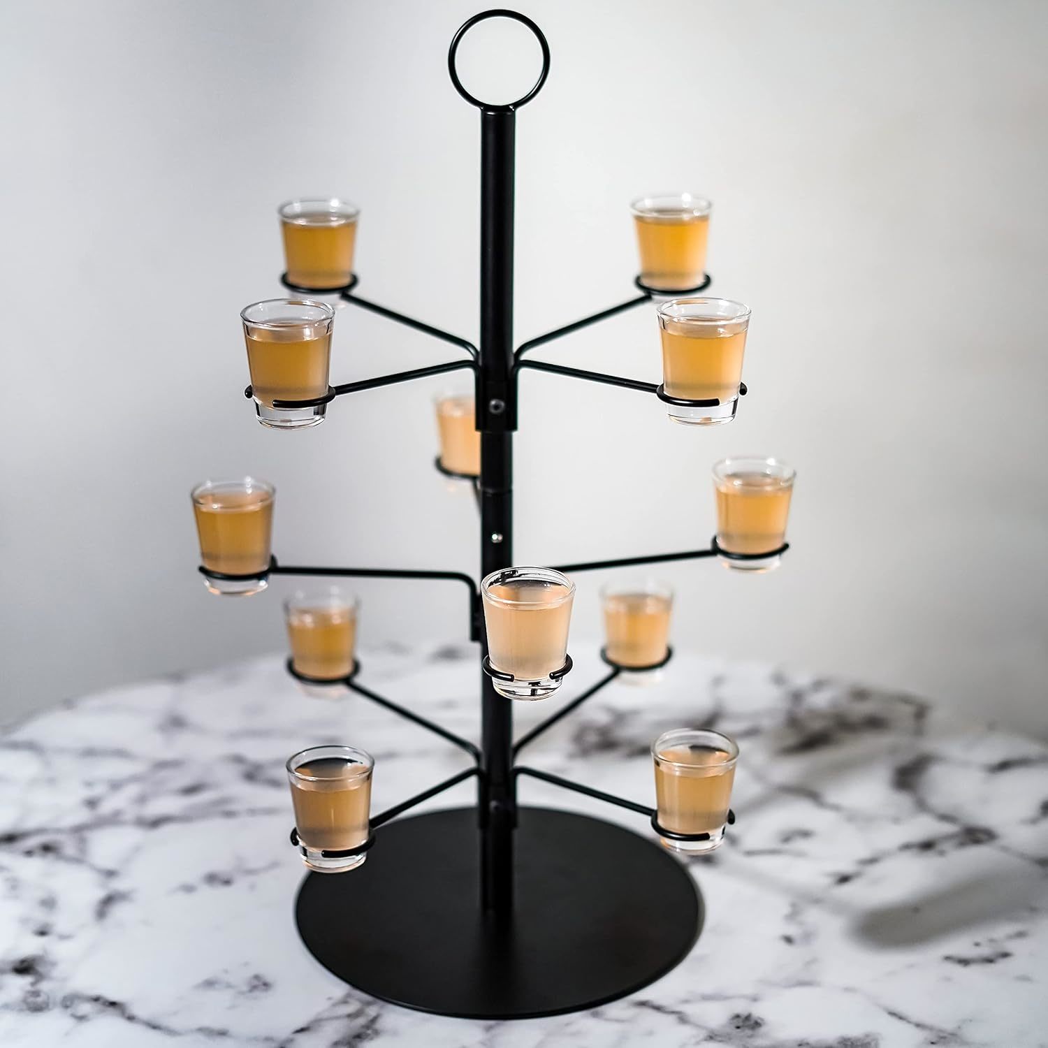 Tree Bar Cocktail Tree Stand, Black Metal Display Stand For Wine, Champagne, Coc