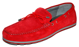 Geox Men&#39;s Red Loafers Suede Lace Shoes Size US 12  EU 45 - £62.93 GBP