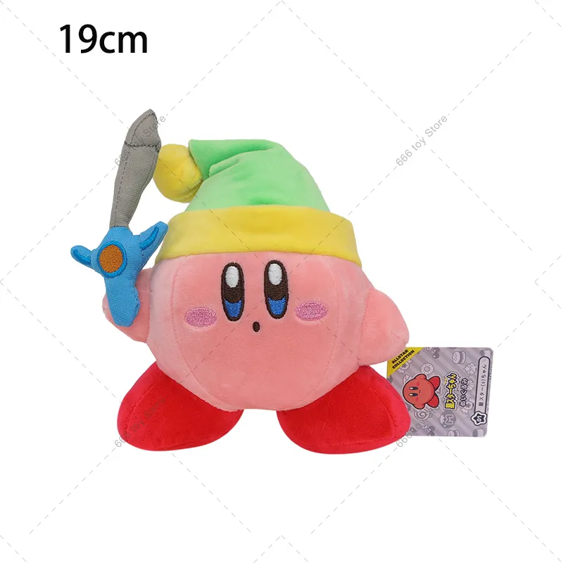 Kawaii Anime Star Kirby Sword Kirby Stuffed Peluche Plush High Quality Cartoon - £9.56 GBP