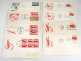 Air Mail FDC Farnam Cachet 1940s 1st Day Issue Booklet Rate Change Coil Lot of 8 - £5.89 GBP