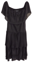 White House Black Market Dress XS Polka Dot Short Sleeve Layered Ruffled... - £28.03 GBP