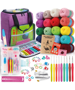 Crochet Kit for Beginners – Learn Fast &amp; Stay Organized with 20 Yarn Ske... - $901.96 MXN
