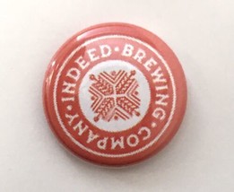 Indeed Brewing Company Pin Button Pinback 1&quot; Red &amp; White - $11.00