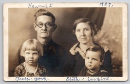 Oklahoma RPPC York Family 1927 Howard Edith Treba Eugene / Fowler Postcard I26 - £19.53 GBP