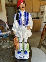 Vintage Empty Ceramic Greek Man Metaxa OUZO Dry Aperitif 90Proof Liquor Decanter - £55.43 GBP