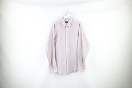 Deadstock Vintage 90s Mens 16.5 34/35 Rainbow Striped Collared Button Shirt USA - £43.48 GBP