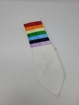 Vintage Rainbow Necktie Stripes on White Neck Tie LGBTQ - £8.49 GBP