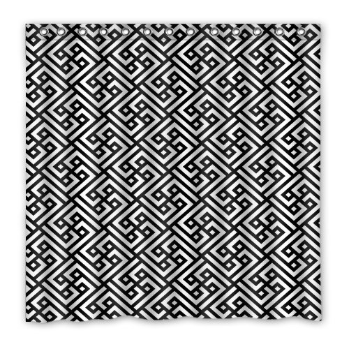 New!!! A Greek key Pattern Custom Waterproof Polyester Shower Curtain 4 Size Item image 14
