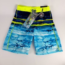 Gerry Board Shorts Swim Trunks XL 18/20 Boys Blue Sharks w/ Swim Googles - £17.55 GBP