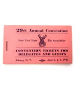 1941 NYS Elks Association 29th Annual Convention ticket for delegates Al... - $378.90 MXN