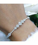 7.50 Ct Round Cut Simulated Diamond Tennis Bracelet 14k White Gold Plated - $5,484.94 MXN