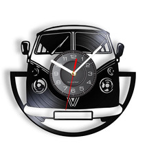 Wall clock Vinyl Record industrial style VW Bus Typ2 T2 Bulli mechanic - $38.61+