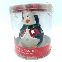 Penguin Luminary Yankee Candle Tea Light Holder Red Apple Wreath Scent C... - £12.73 GBP