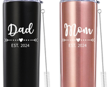 Dad and Mom Est 2024 Skinny Tumbler.New Parents Pregnancy Gifts.Fathers ... - £28.80 GBP