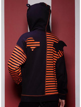 Skelanimals Diego Bat Black &amp; Orange Stripe Girls WIINGED Oversized Hood... - £62.64 GBP