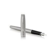 PARKER Sonnet Fountain Pen, Stainless Steel with Palladium Trim, Fine Ni... - £115.16 GBP