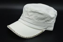 Pit Bull White Rhinestone Fashion Breton Hat Cap One Size Fits Most (B) - £11.36 GBP