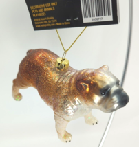 Robert Stanley Golden Bulldog Dog Glass Ornament NWT - $12.99