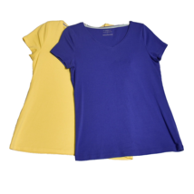 The Talbots Tee 2 Women&#39;s T-Shirts Blue &amp; Yellow Size Small - £10.03 GBP