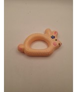 Vintage Childs Hard Plastic Pink Rabbit Bunny Baby Rattle - $164.21 MXN