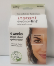 Lot of 2 Pkts ~  GODEFROY Dark Brown Instant Eyebrow Tint ~ 3 Applications - £19.10 GBP