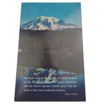 Washington Mount Rainier and Reflection Lake Postcard Scripture Peter 1 ... - £3.12 GBP