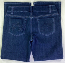 Baccini Women&#39;s Dark Wash Blue Jeans Straight Leg Pocket Design Size 10P - £11.85 GBP