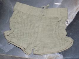 Rabbit + Bear Sage Organic Elastic Waist Shorts Size 3/6 Months Infant - $10.00