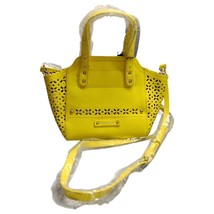 B. Makowsky Perforated Saffiano Mini Tessa Tote Bag Women Yellow Crossbo... - $527.12 MXN