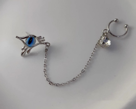 Blue eye earring Ear bone clip ear pin integrated earrings niche persona... - $19.80