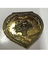 Vintage Gold-tone, Heart Shaped, Trinket , Jewelry, Music, Box 4.5” W X ... - £16.85 GBP