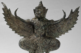 Antique Thai Style Standing  Bronze Vishnu Garuda Statue - 33cm/13&quot; - £583.89 GBP