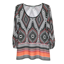 NY Collection Womens Size PL Pullover Blouse Top Multicolored - £10.36 GBP