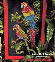 ✔️ TROPICAL PARROTS Design Exotic Birds Cross Stitch Chart Baker Gibney - £2.78 GBP