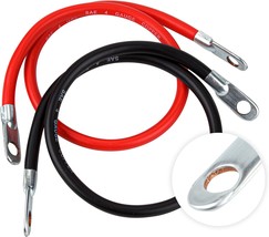 4AWG 18 Inch Battery Inverter Cables Set 4Gauge x 18&quot; 1 Positive 1 Negti... - £26.67 GBP