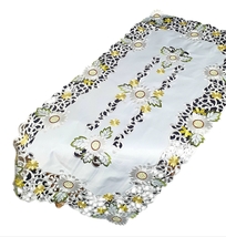 Summer Floral Runner, Colorful Embroidery Richelieu, Rustic Table Runner... - £38.53 GBP