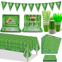 Football Party Decorations For 2024 Game Day And Birthday, Including Dinner Plat - £14.45 GBP