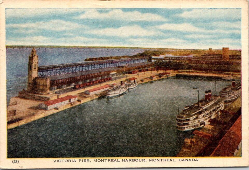 Primary image for Canada Quebec Montreal Harbour Victoria Pier Posted 1947 Vintage Postcard