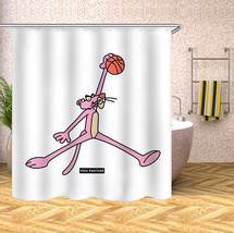 Pink Panther Print Waterproof Shower Curtain Polyester Bathtub Decor Curtain 70&quot; - £13.50 GBP+