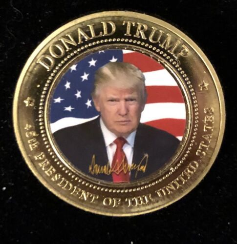 TRUMP PHOTO COIN CHALLENGE WHITE HOUSE MAGA REPUBLICAN EAGLE SEAL GOLD E... - $12.38
