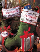 Cross Stitch Holiday Sleigh Ride Christmas Stocking Festive Ornaments Pa... - $9.99