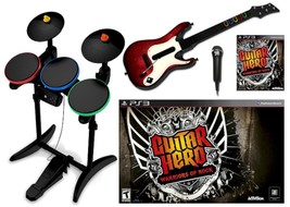 PS3 Guitar Hero Warriors Of Rock Super Bundle Band Set Game Kit Gh playstation-3 - £521.61 GBP