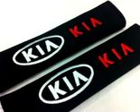 KIA Embroidered Logo Car Seat Belt Cover Seatbelt Shoulder Pad 2 pcs - £10.22 GBP