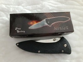 Frost Cutlery Avenger 4.5&quot; Folding Knife Black 15-825B - New In Box - £3.18 GBP