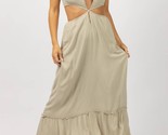 Endless Blu. Tie Back Maxi Dress Greige - $38.00
