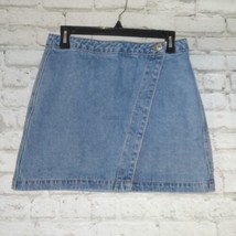 Forever 21 Mini Skirt Womens Medium A-Line Denim Blue Jean Wrap Skirt Pockets - £14.20 GBP